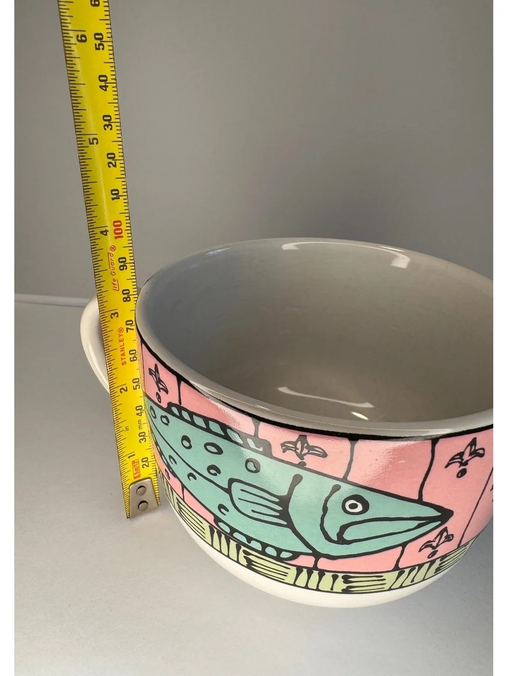 Bad Cat Collection Ceramic Coffee Cup with Colorful Cat and Fish Design